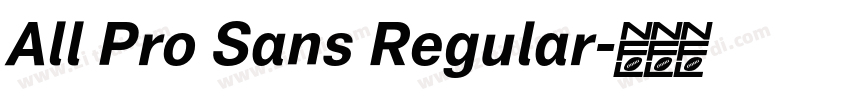 All Pro Sans Regular字体转换